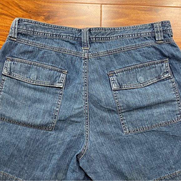 Vintage 1775 Women Medium Blue High Waist Relaxed 100% Cotton Jean Short Size 14 - Picture 6 of 16